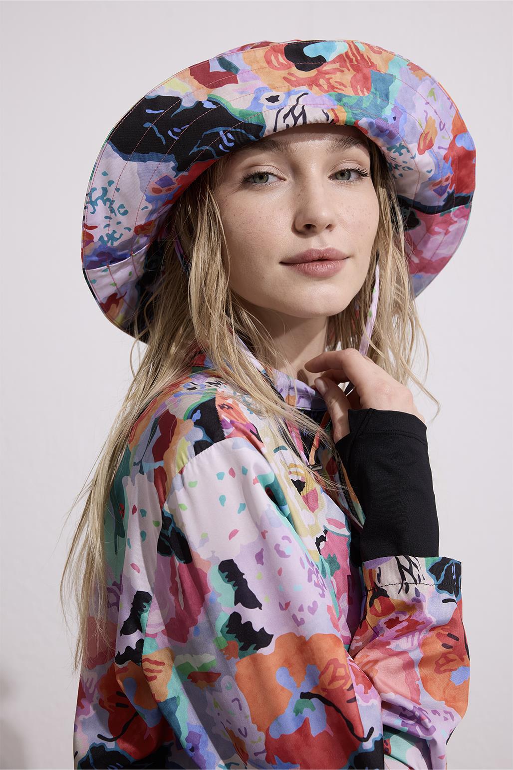 Luni Model Desenli Bağlanabilir Bucket Şapka