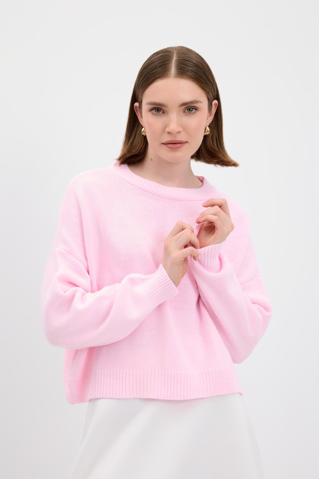 Basic Triko Kazak Pembe