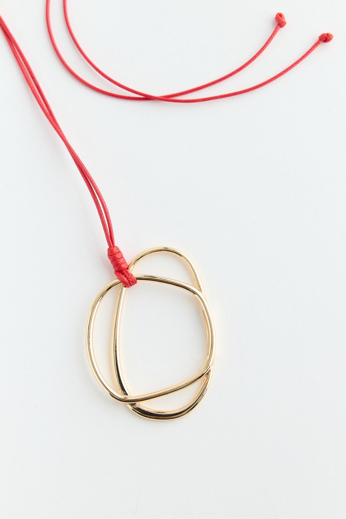 Geometrik Metal Uçlu Kolye Gold