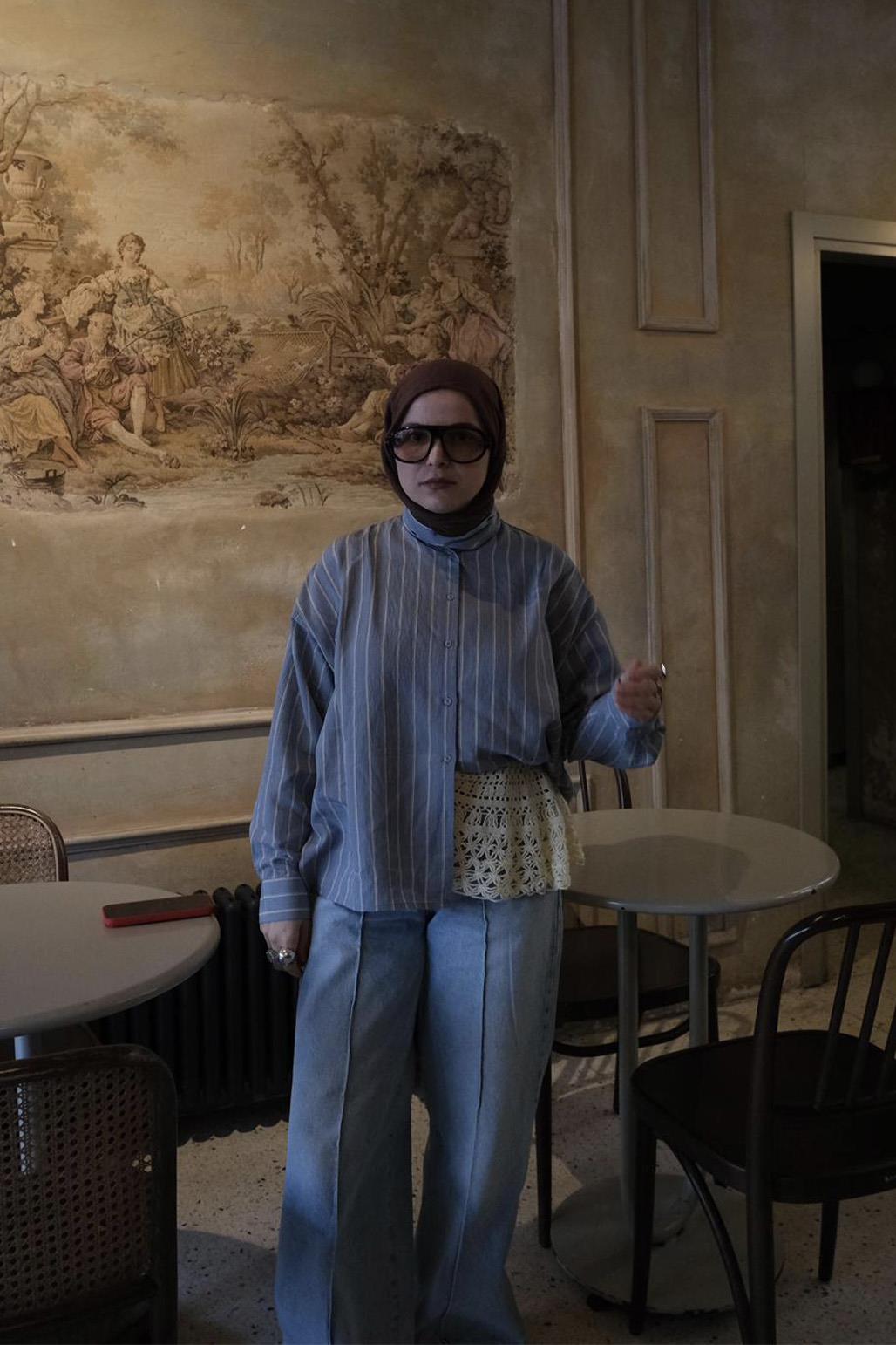 Yüksek Bel Çimalı Geniş Paça Kot Pantolon Açık Mavi